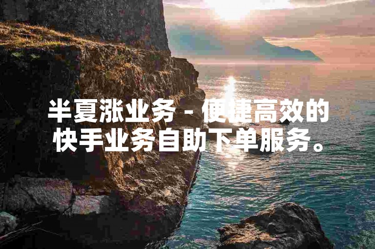 半夏涨业务 - 便捷高效的快手业务自助下单服务。
