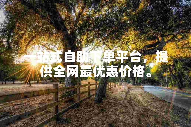 一站式自助下单平台，提供全网最优惠价格。