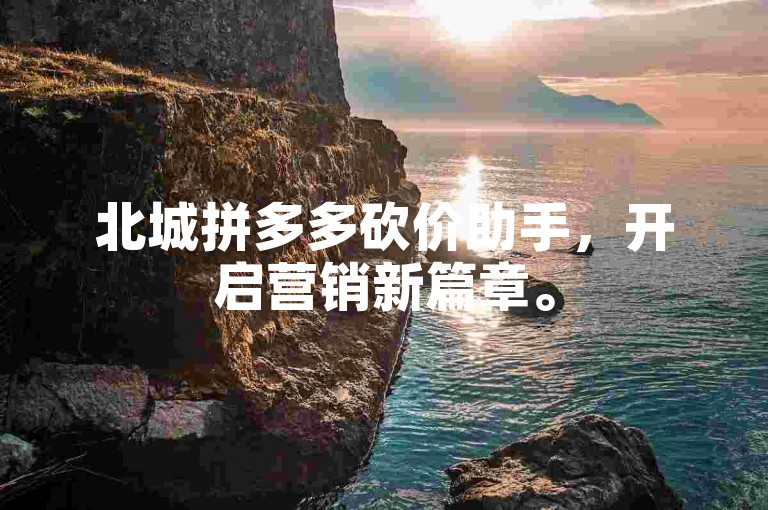 北城拼多多砍价助手，开启营销新篇章。
