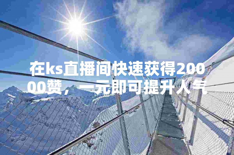 在ks直播间快速获得20000赞，一元即可提升人气，快手帅赞平台让在线下单变得轻松简单。