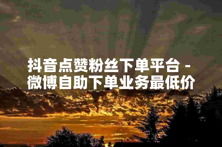 抖音点赞粉丝下单平台 - 微博自助下单业务最低价。