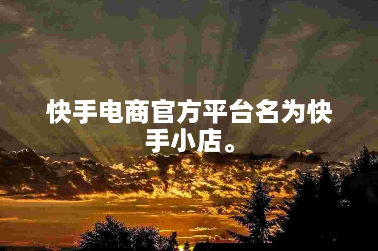 快手电商官方平台名为快手小店。