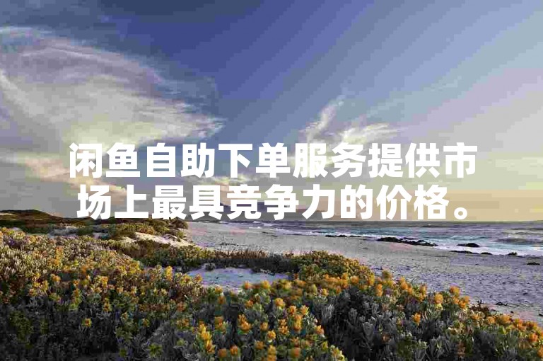 闲鱼自助下单服务提供市场上最具竞争力的价格。