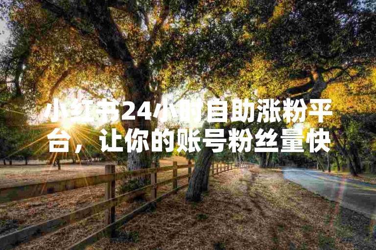 小红书24小时自助涨粉平台，让你的账号粉丝量快速攀升；同时，快手免费业务自助下单平台也为你提供便捷的服务。