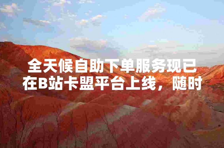 全天候自助下单服务现已在B站卡盟平台上线，随时满足您的需求。