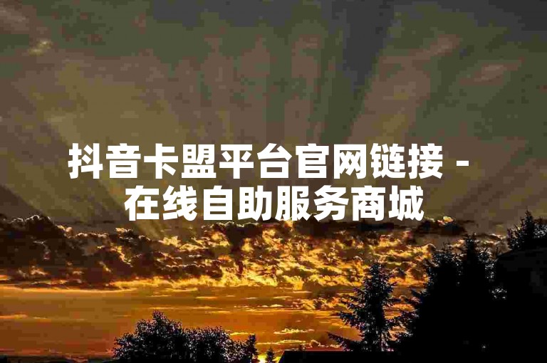 抖音卡盟平台官网链接 - 在线自助服务商城