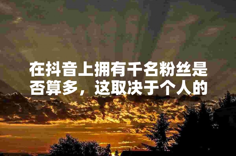 在抖音上拥有千名粉丝是否算多，这取决于个人的期望和目标。