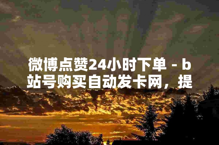 微博点赞24小时下单 - b站号购买自动发卡网，提供便捷的服务。