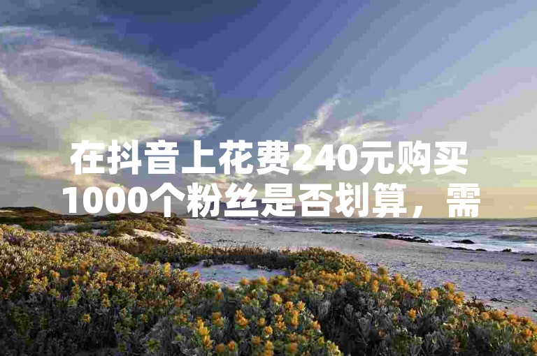 在抖音上花费240元购买1000个粉丝是否划算，需要对抖音粉丝购买的市场价格进行评估。