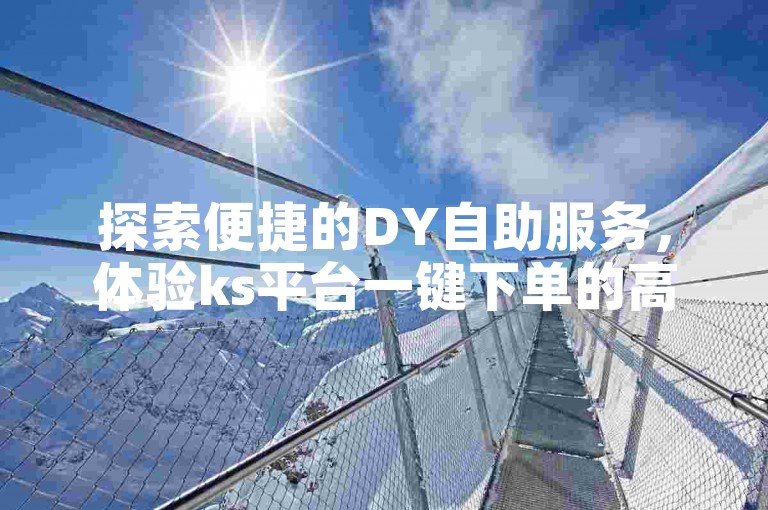 探索便捷的DY自助服务，体验ks平台一键下单的高效。