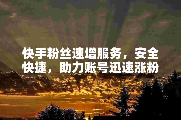 快手粉丝速增服务，安全快捷，助力账号迅速涨粉。