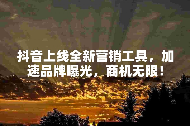 抖音上线全新营销工具，加速品牌曝光，商机无限！