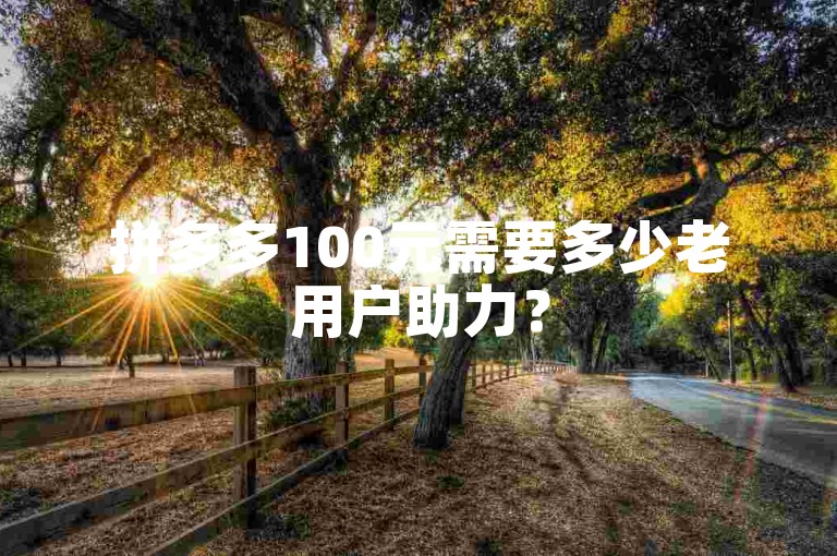拼多多100元需要多少老用户助力？