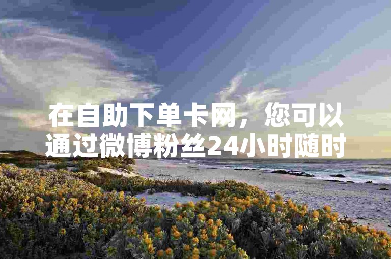 在自助下单卡网，您可以通过微博粉丝24小时随时下单。
