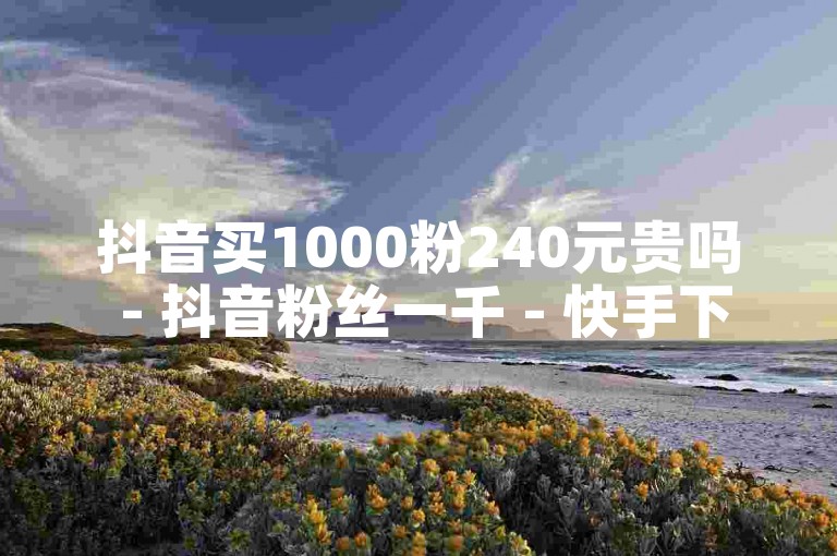 抖音买1000粉240元贵吗 - 抖音粉丝一千 - 快手下单平台推荐独家揭秘再战