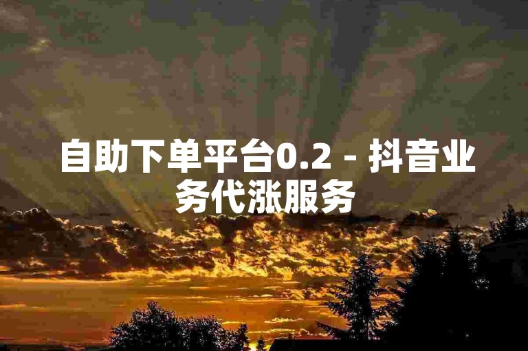 自助下单平台0.2 - 抖音业务代涨服务