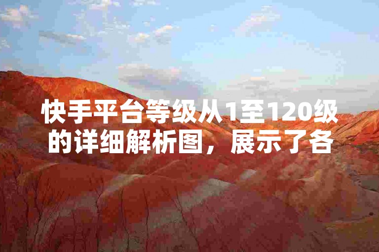 快手平台等级从1至120级的详细解析图，展示了各等级对应的经验值和特权。