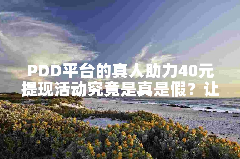 PDD平台的真人助力40元提现活动究竟是真是假？让我们一探究竟。