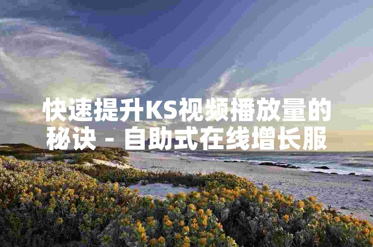 快速提升KS视频播放量的秘诀 - 自助式在线增长服务。