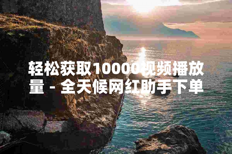 轻松获取10000视频播放量 - 全天候网红助手下单平台