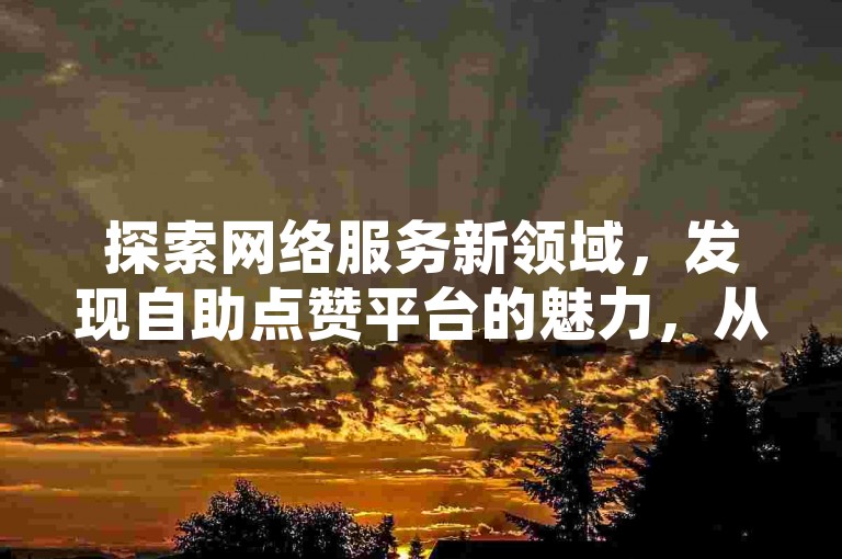 探索网络服务新领域，发现自助点赞平台的魅力，从快手到抖音，一键操作享受全网最优价格。