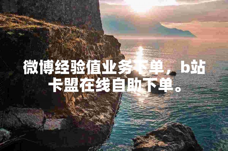 微博经验值业务下单，b站卡盟在线自助下单。