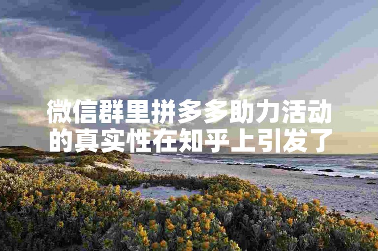 微信群里拼多多助力活动的真实性在知乎上引发了广泛讨论。