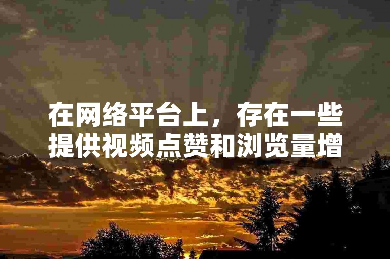 在网络平台上，存在一些提供视频点赞和浏览量增长服务的第三方网站，用户可以通过这些平台自主选择服务并下单。