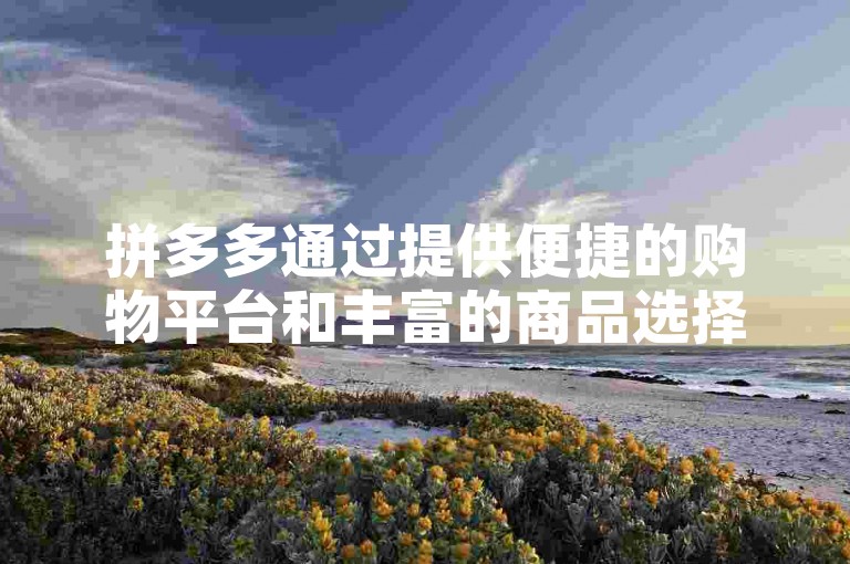 拼多多通过提供便捷的购物平台和丰富的商品选择，帮助用户轻松实现购物需求。