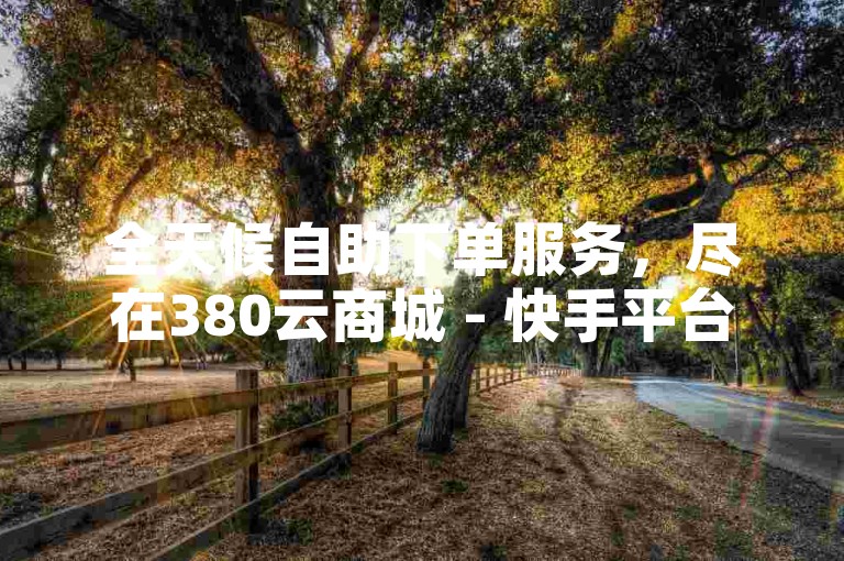 全天候自助下单服务，尽在380云商城 - 快手平台业务随时免费办理。