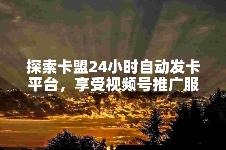 探索卡盟24小时自动发卡平台，享受视频号推广服务，体验十大不封号直播平台的魅力。