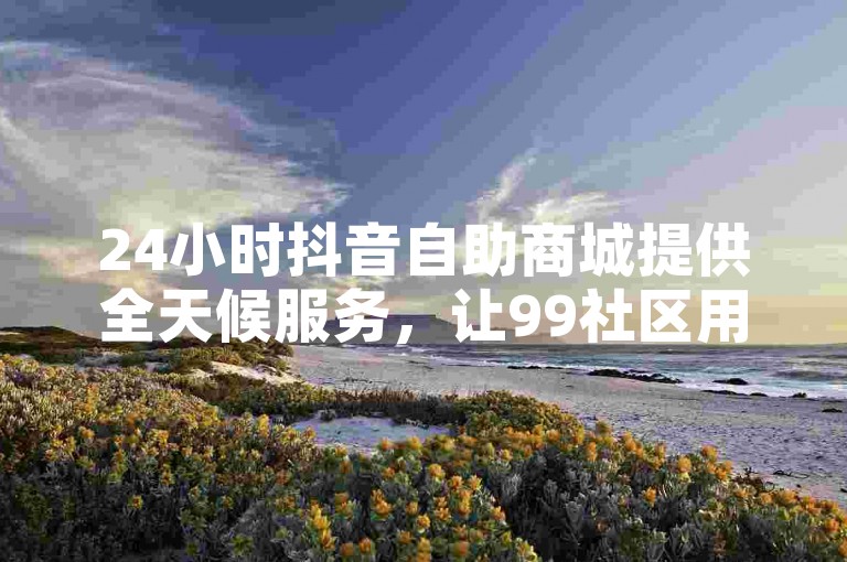 24小时抖音自助商城提供全天候服务，让99社区用户随时享受便捷的下单体验。