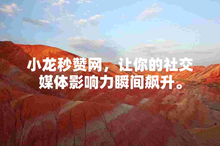 小龙秒赞网，让你的社交媒体影响力瞬间飙升。