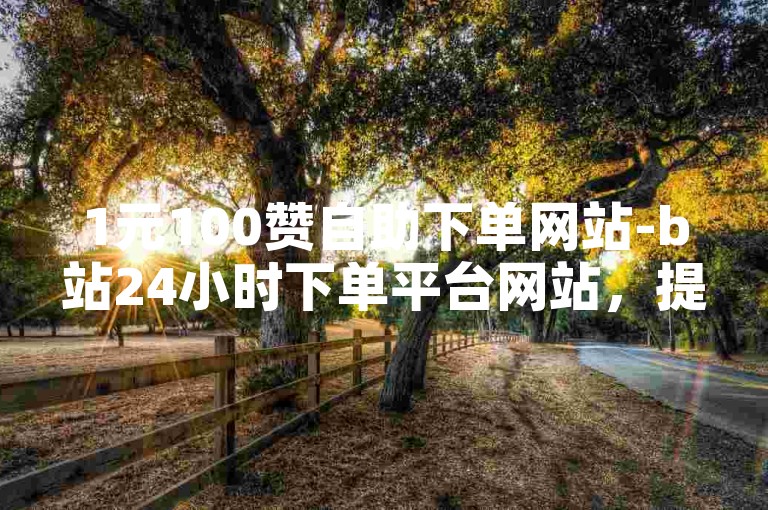1元100赞自助下单网站-b站24小时下单平台网站，提供便捷的点赞服务。