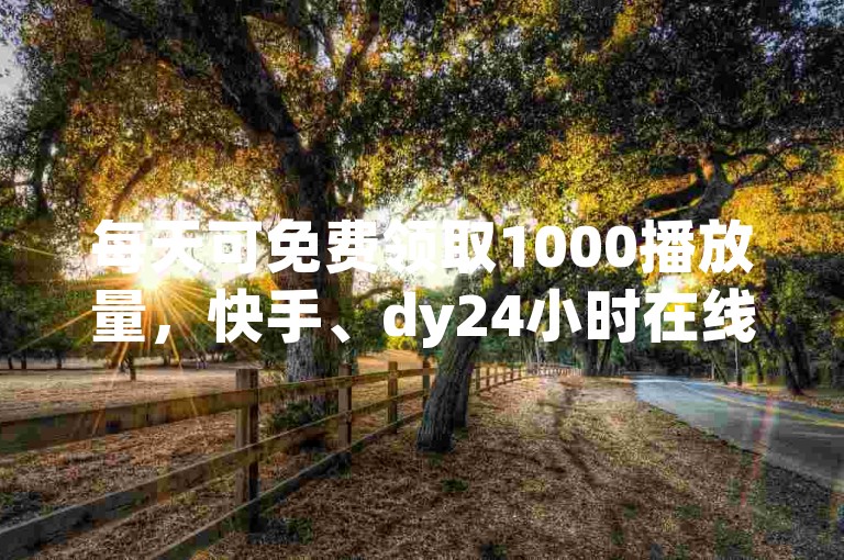 每天可免费领取1000播放量，快手、dy24小时在线下单平台 - ks在线业务 - QQ个性赞充值。