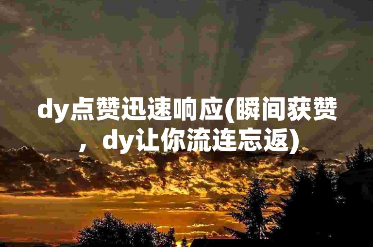 dy点赞迅速响应(瞬间获赞，dy让你流连忘返)