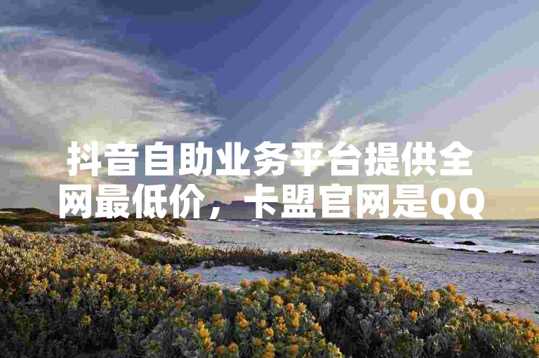 抖音自助业务平台提供全网最低价，卡盟官网是QQ和KS业务最受欢迎的三个网站之一。