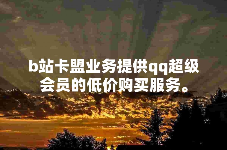 b站卡盟业务提供qq超级会员的低价购买服务。