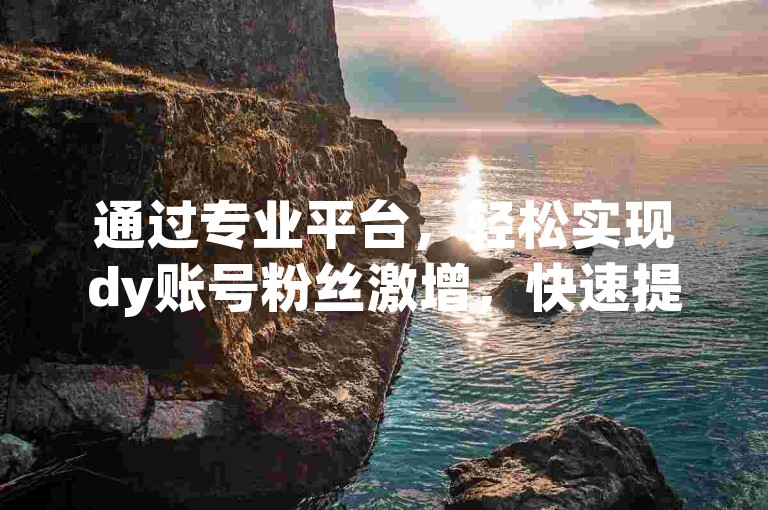 通过专业平台，轻松实现dy账号粉丝激增，快速提升影响力。