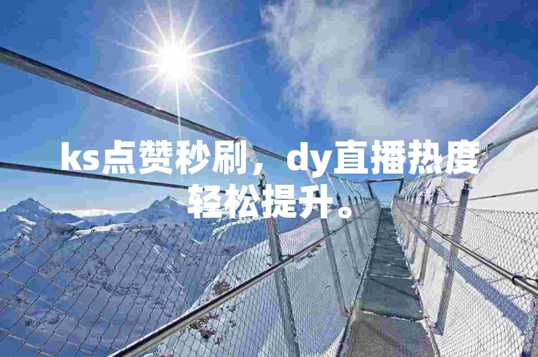 ks点赞秒刷，dy直播热度轻松提升。