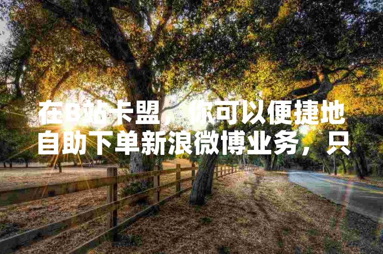 在B站卡盟，你可以便捷地自助下单新浪微博业务，只需1元就能获得100赞，这是一个高效的自助下单网站。