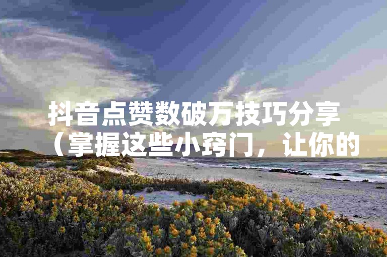抖音点赞数破万技巧分享（掌握这些小窍门，让你的抖音视频点赞轻松过万）