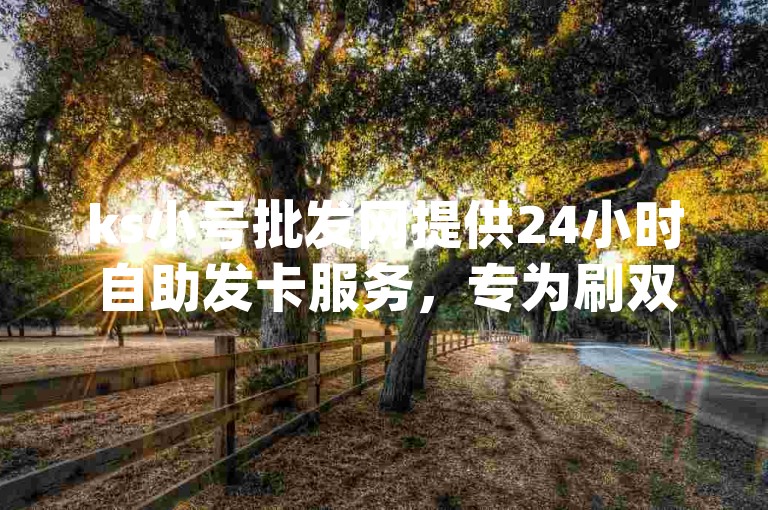 ks小号批发网提供24小时自助发卡服务，专为刷双击ksapp而设计。