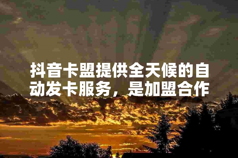 抖音卡盟提供全天候的自动发卡服务，是加盟合作的优选平台。