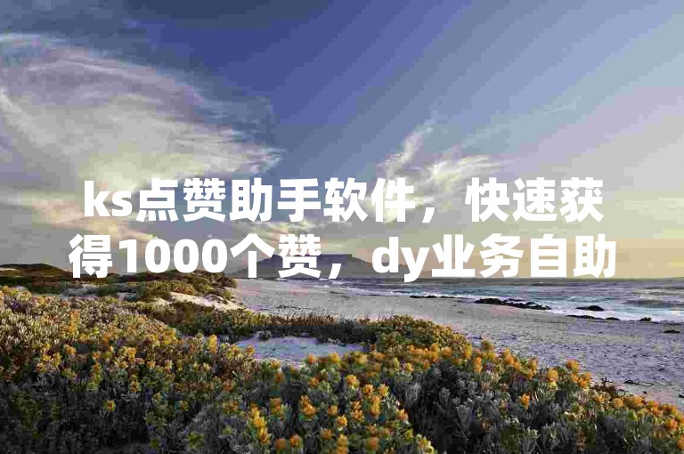 ks点赞助手软件，快速获得1000个赞，dy业务自助下单平台，价格实惠。