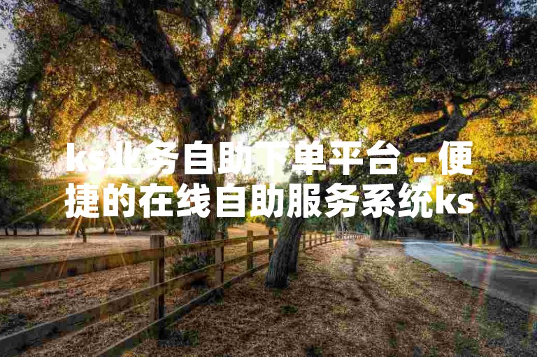 ks业务自助下单平台 - 便捷的在线自助服务系统ks