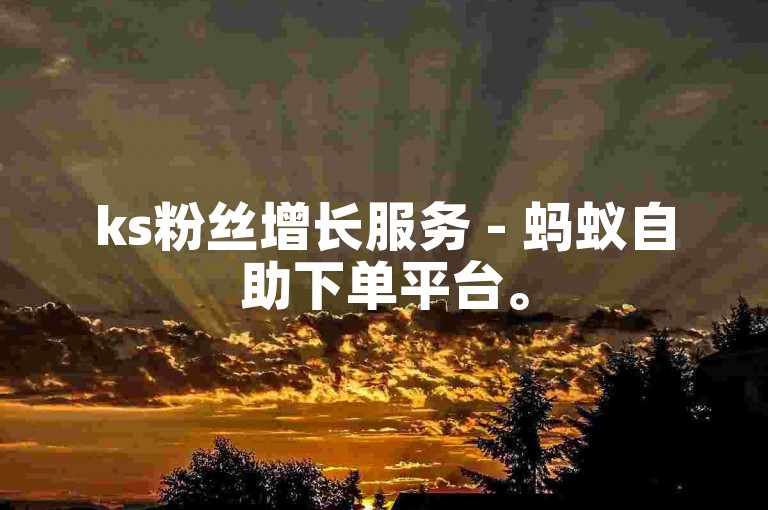 ks粉丝增长服务 - 蚂蚁自助下单平台。