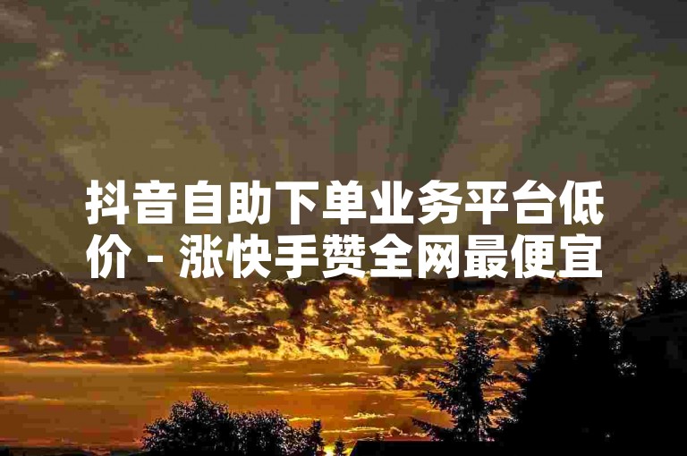 抖音自助下单业务平台低价 - 涨快手赞全网最便宜网站，欢迎选购。