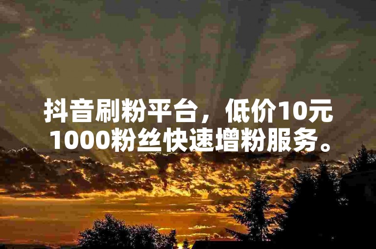 抖音刷粉平台，低价10元1000粉丝快速增粉服务。