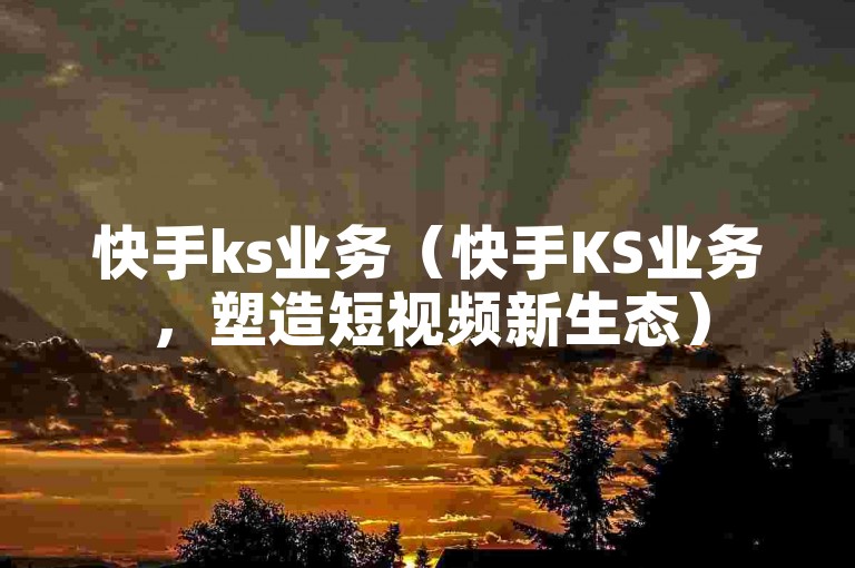 快手ks业务（快手KS业务，塑造短视频新生态）